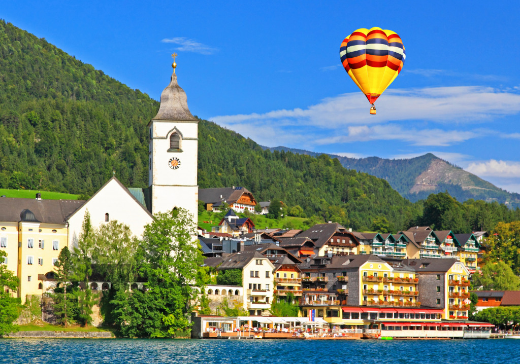 Lake Wolfgang near Salzburg, Austria jigsaw puzzle in Puzzle of the Day puzzles on TheJigsawPuzzles.com