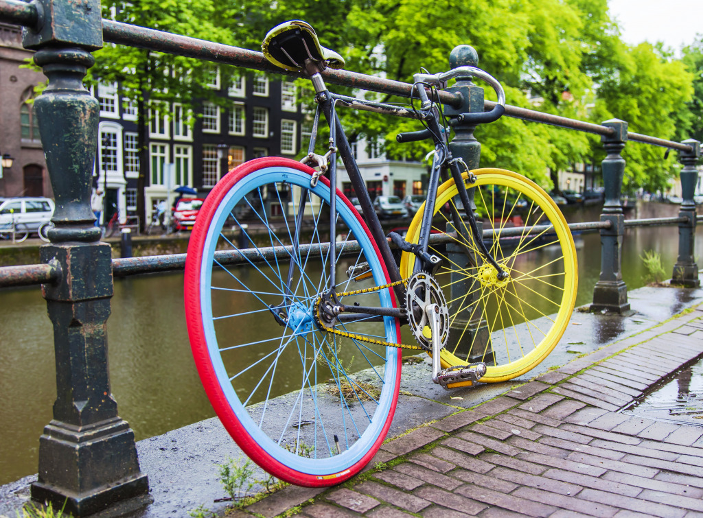 Bicycles in Amsterdam jigsaw puzzle in Puzzle of the Day puzzles on TheJigsawPuzzles.com