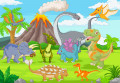 Funny Dinosaurs in the Jungle