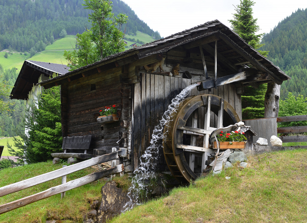 Alte Wassermühle in den Bergen jigsaw puzzle in Wasserfälle puzzles on TheJigsawPuzzles.com