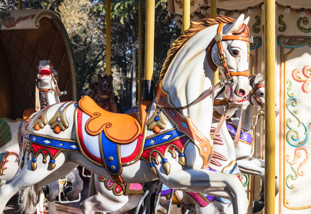 Carousel Horses jigsaw puzzle in Animals puzzles on TheJigsawPuzzles.com