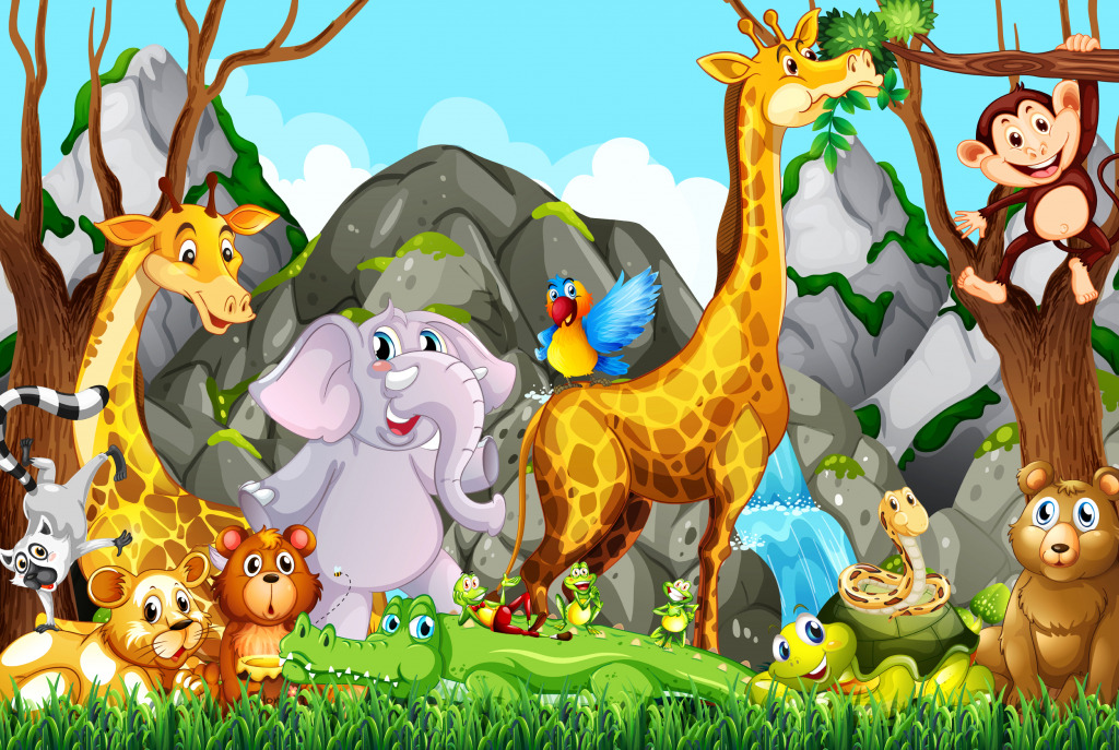Animals in the Forest jigsaw puzzle in Animaux puzzles on TheJigsawPuzzles.com