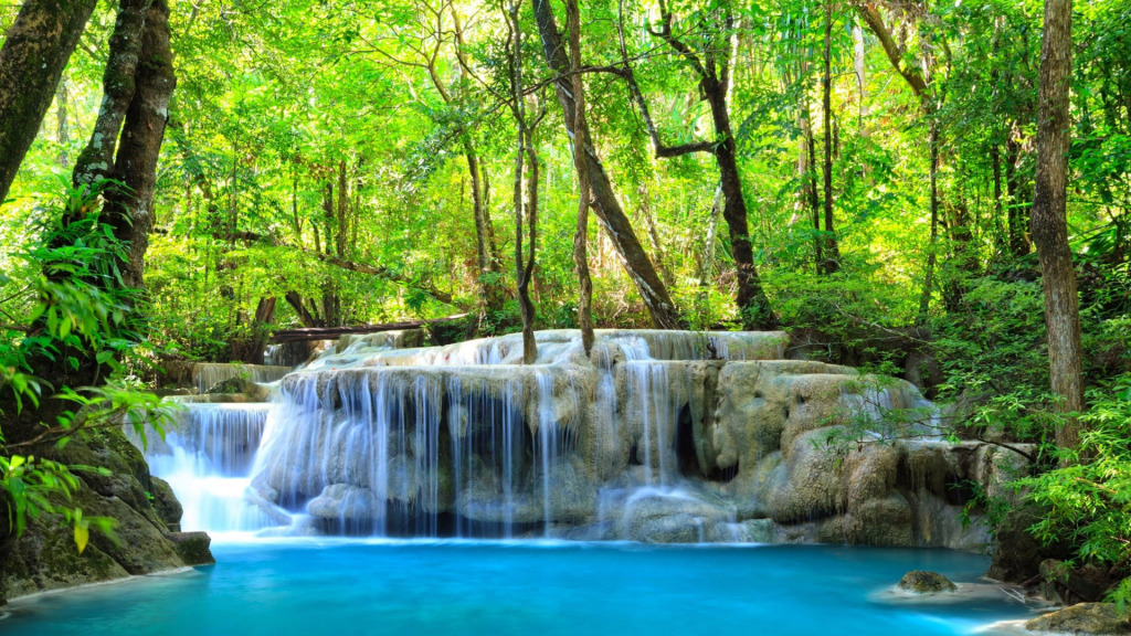 Erawan Waterfall Thailand jigsaw puzzle in ctheuma puzzles on TheJigsawPuzzles.com