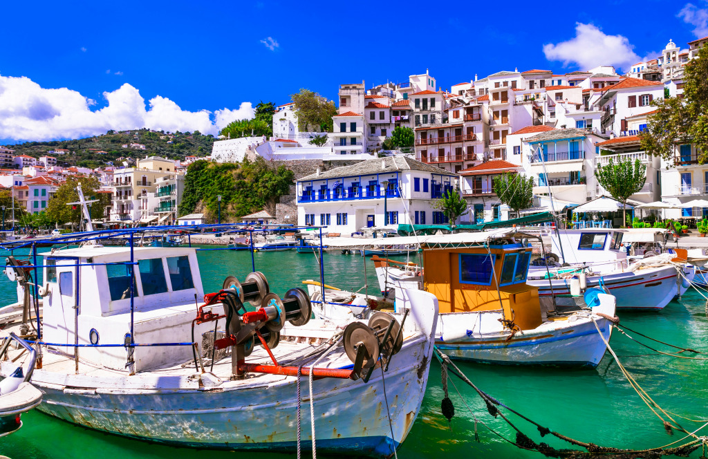Old Port of Skopelos, Greece jigsaw puzzle in Great Sightings puzzles on TheJigsawPuzzles.com
