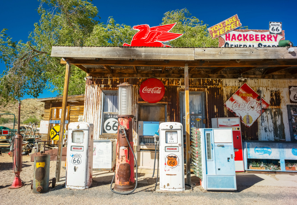 Hackenberry General Store na Route 66 jigsaw puzzle in Quebra-Cabeça do Dia puzzles on TheJigsawPuzzles.com