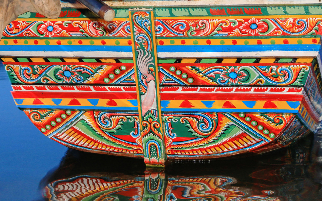 Traditional Painted Boat, Southern Thailand jigsaw puzzle in Macro puzzles on TheJigsawPuzzles.com