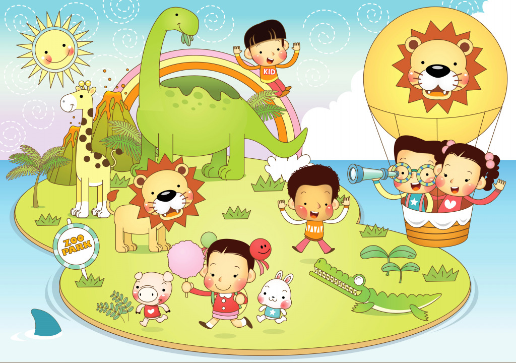 No Zoológico jigsaw puzzle in Infantil puzzles on TheJigsawPuzzles.com
