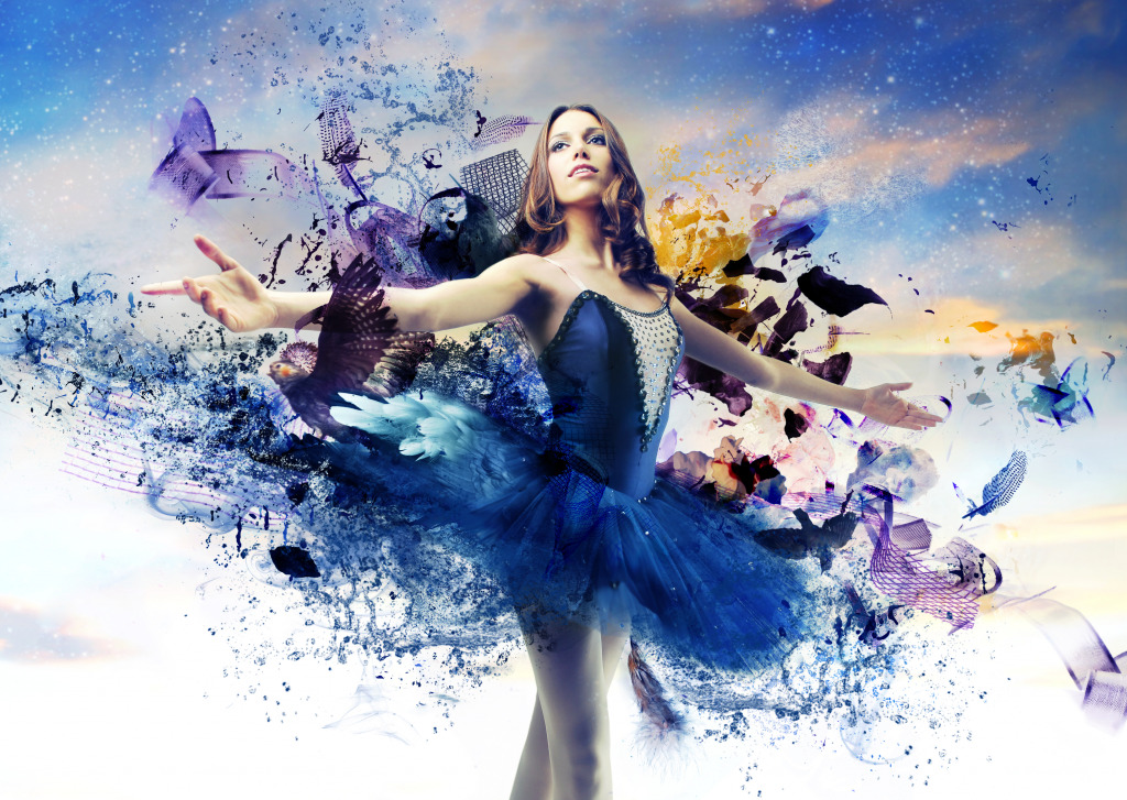 Ballerina in a Blue Dress jigsaw puzzle in People puzzles on TheJigsawPuzzles.com
