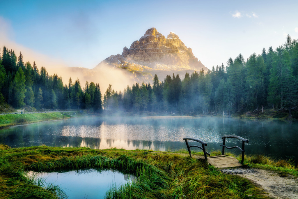 Lac d'Antorno, Dolomites, Italie jigsaw puzzle in Magnifiques vues puzzles on TheJigsawPuzzles.com