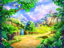Fairytale Landscape with a Waterfall