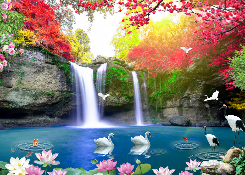 Waterfall Collage jigsaw puzzle in Waterfalls puzzles on TheJigsawPuzzles.com