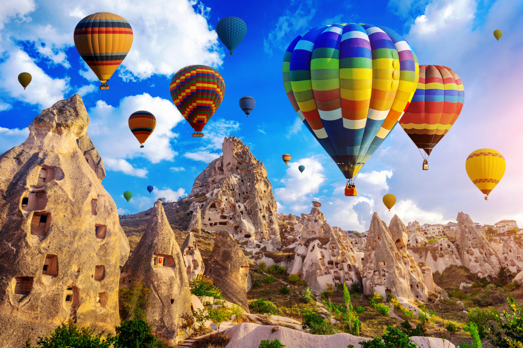 Воздушные шары над Каппадокией, Турция jigsaw puzzle in Пазл дня puzzles on TheJigsawPuzzles.com