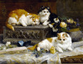 Three Watchful Kittens