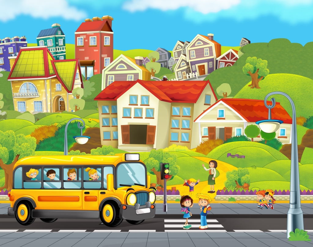 School Bus jigsaw puzzle in Kids Puzzles puzzles on TheJigsawPuzzles.com