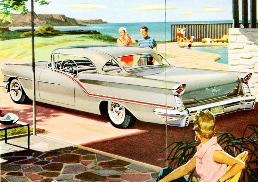 1957 Oldsmobile Starfire 98 Holiday Coupe jigsaw puzzle in Cars & Bikes puzzles on TheJigsawPuzzles.com