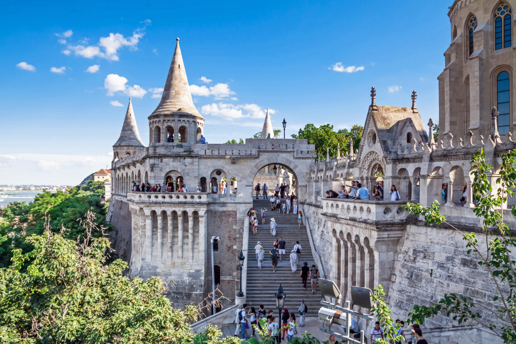 Fisherman's Bastion, Budapest, Hungary jigsaw puzzle in Châteaux puzzles on TheJigsawPuzzles.com