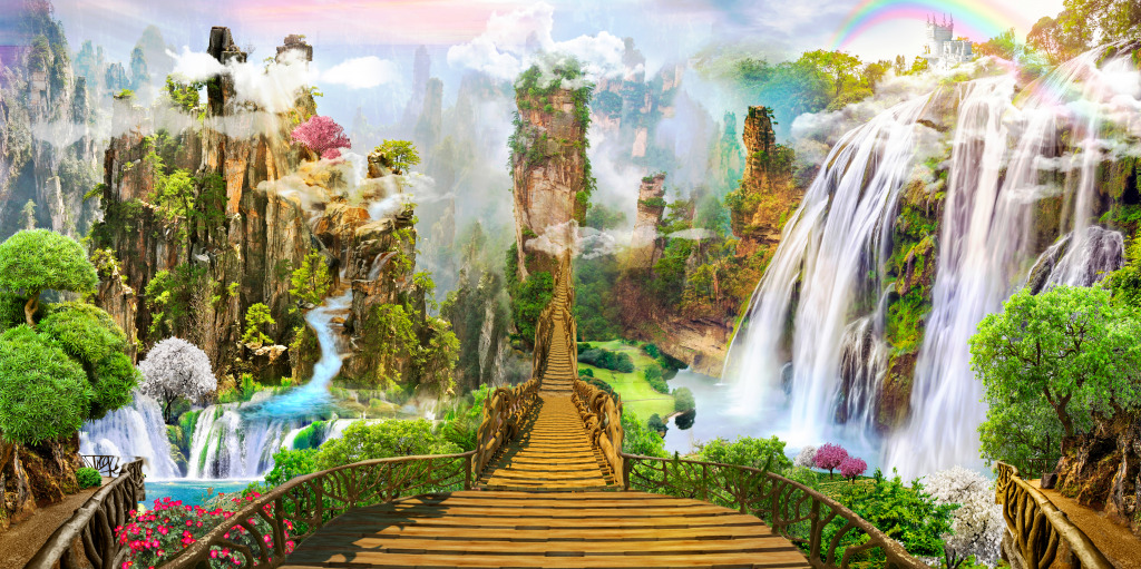 Collage with a Waterfall jigsaw puzzle in Waterfalls puzzles on TheJigsawPuzzles.com