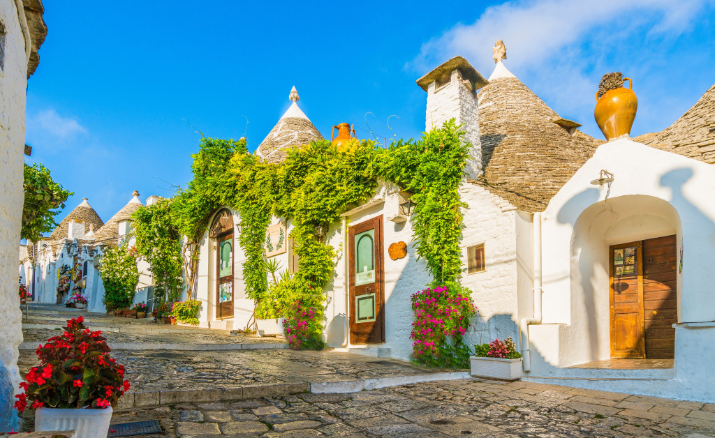 Traditional Trulli Houses, Alberobello City, Italy jigsaw puzzle in Straßenansicht puzzles on TheJigsawPuzzles.com