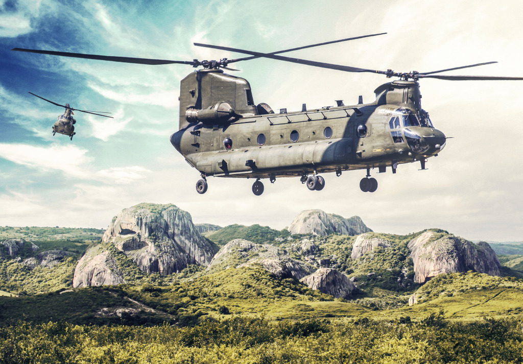 Boeing CH-47 Chinook jigsaw puzzle in Aviation puzzles on TheJigsawPuzzles.com