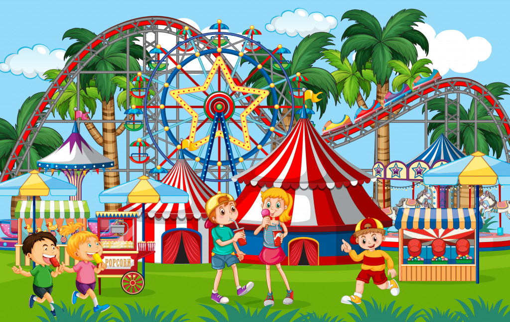 Auf der Kirmes jigsaw puzzle in Kinder Puzzles puzzles on TheJigsawPuzzles.com