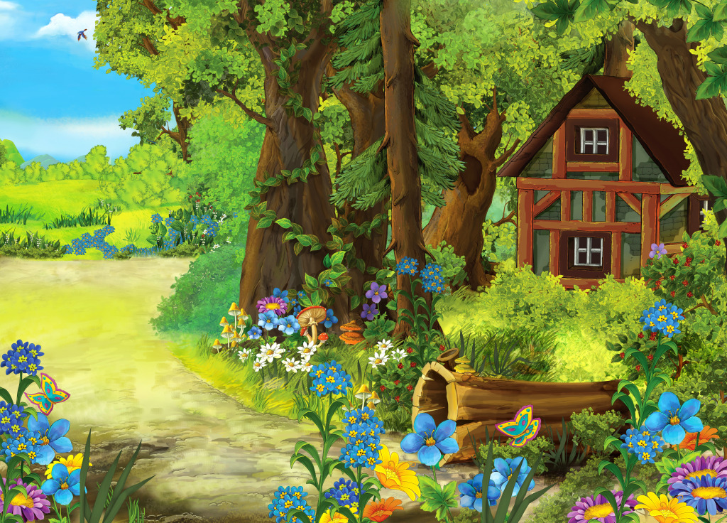 House in the Woods jigsaw puzzle in Kids Puzzles puzzles on TheJigsawPuzzles.com