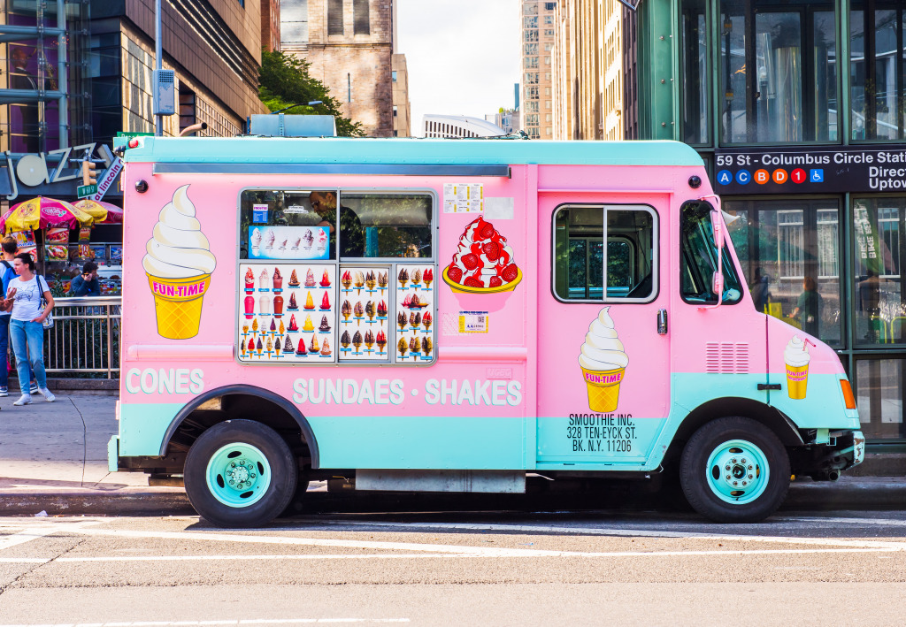 Ice Cream Truck in New York City jigsaw puzzle in Food & Bakery puzzles on TheJigsawPuzzles.com