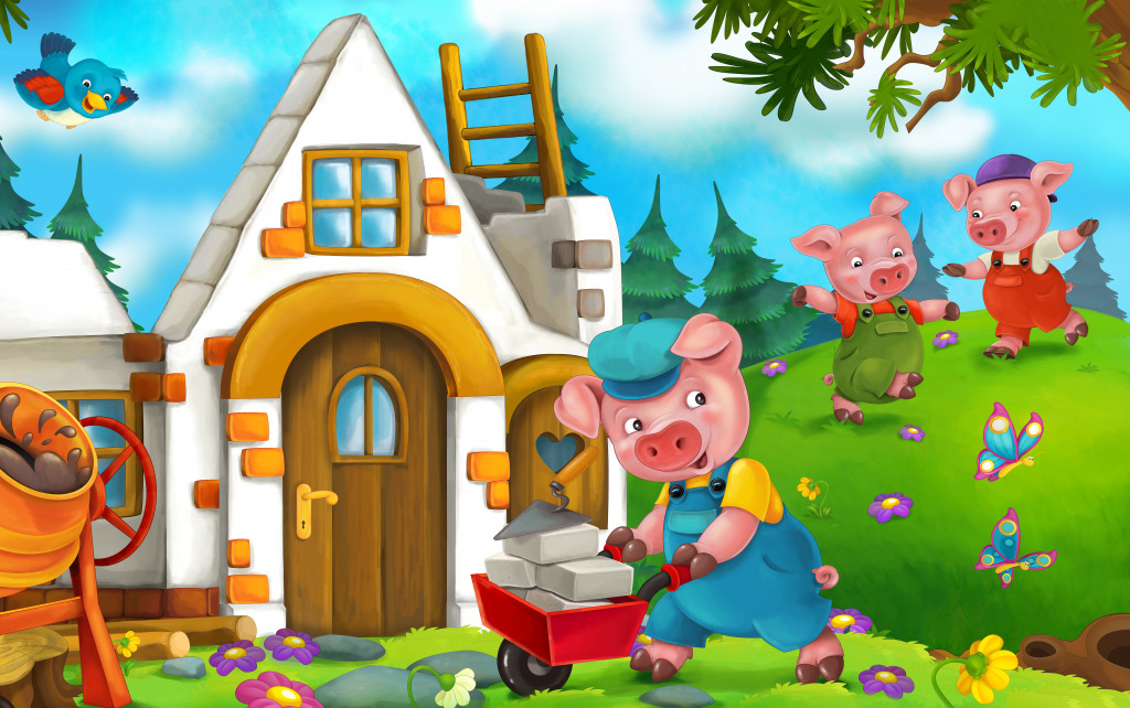 Three Little Pigs jigsaw puzzle in Kids Puzzles puzzles on TheJigsawPuzzles.com