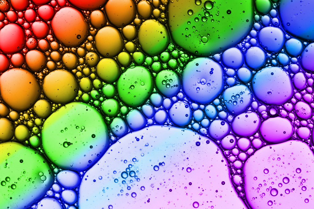 Multicolored Water Bubbles jigsaw puzzle in Macro puzzles on TheJigsawPuzzles.com