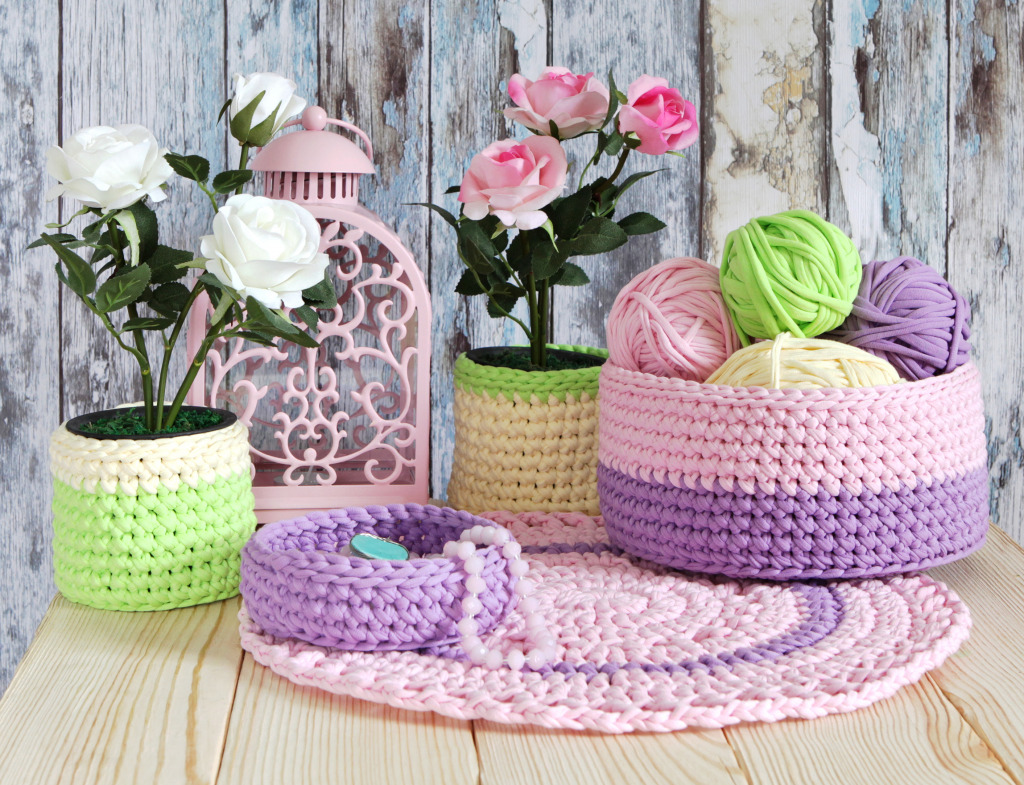 Crocheted Baskets jigsaw puzzle in Handmade puzzles on TheJigsawPuzzles.com