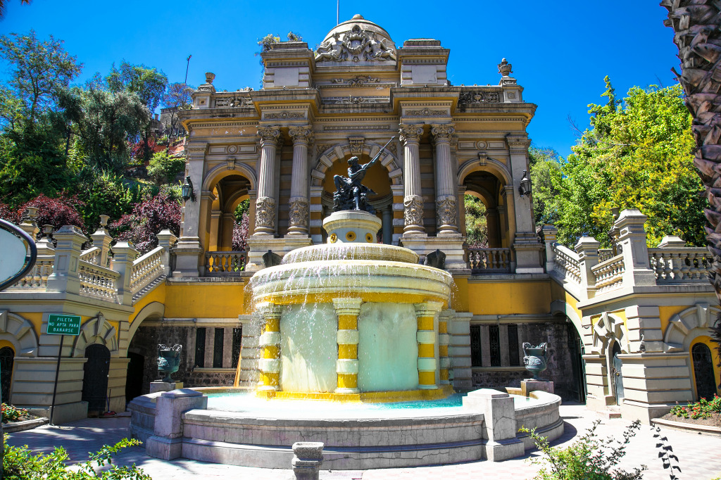 Neptunbrunnen, Santiago de Chile jigsaw puzzle in Wasserfälle puzzles on TheJigsawPuzzles.com