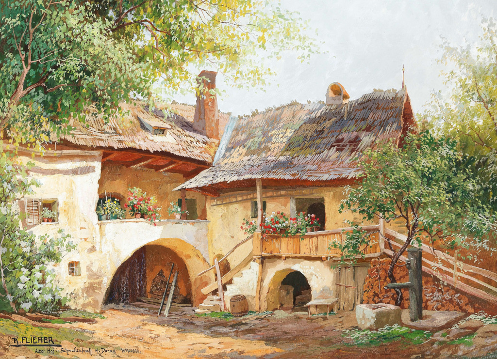 An Old Court Yard in Schwallenbach jigsaw puzzle in Chefs d'oeuvres puzzles on TheJigsawPuzzles.com