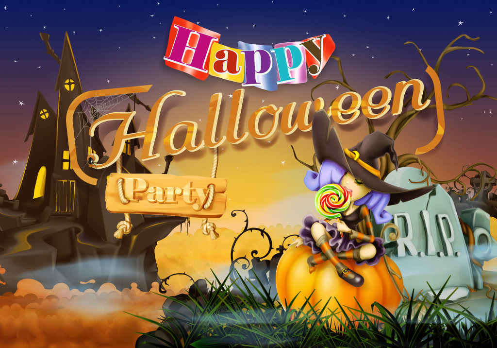Happy Halloween Party jigsaw puzzle in Halloween puzzles on TheJigsawPuzzles.com