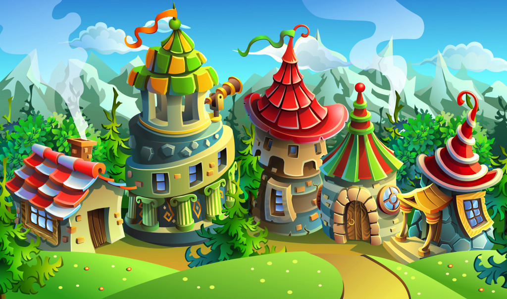 Fairytale Village jigsaw puzzle in Kids Puzzles puzzles on TheJigsawPuzzles.com