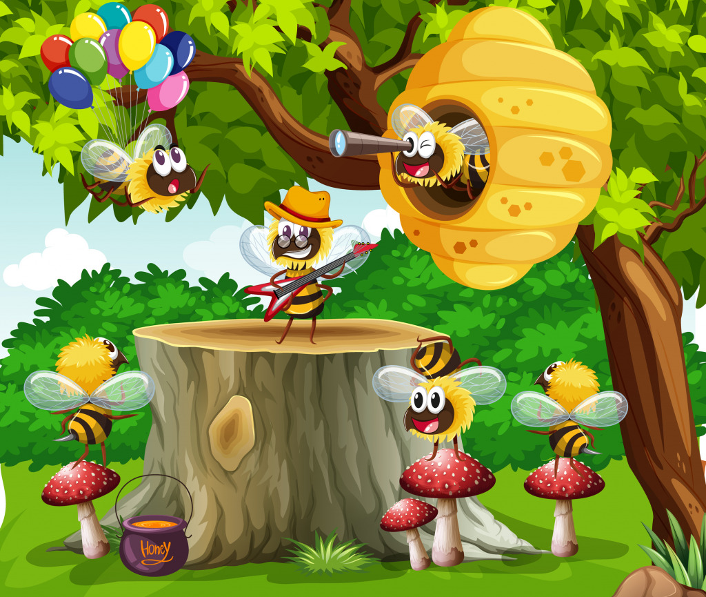 Bees in the Forest jigsaw puzzle in Kids Puzzles puzzles on TheJigsawPuzzles.com