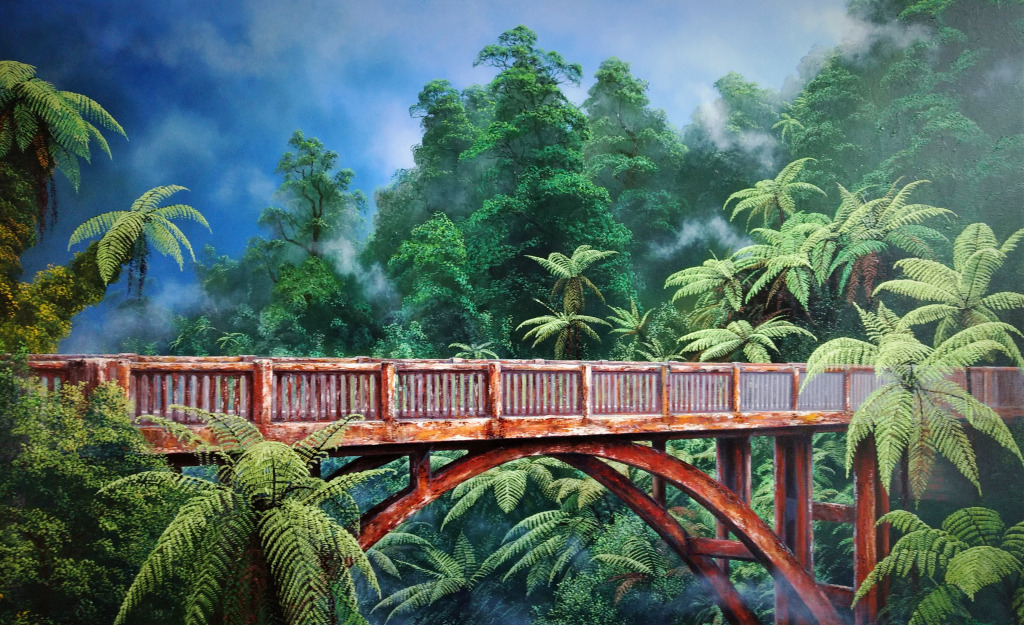 Bridge to Nowhere jigsaw puzzle in Art by J Stewart and Min Kim puzzles on TheJigsawPuzzles.com