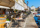 Street Cafe in Trieste, Italy