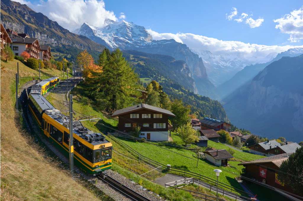 Wengen Mountain Village, Switzerland jigsaw puzzle in Great Sightings puzzles on TheJigsawPuzzles.com