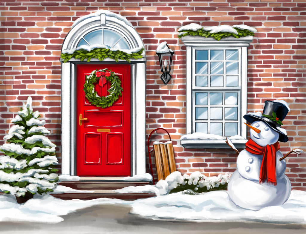 Christmas House Decorations jigsaw puzzle in Christmas & New Year puzzles on TheJigsawPuzzles.com