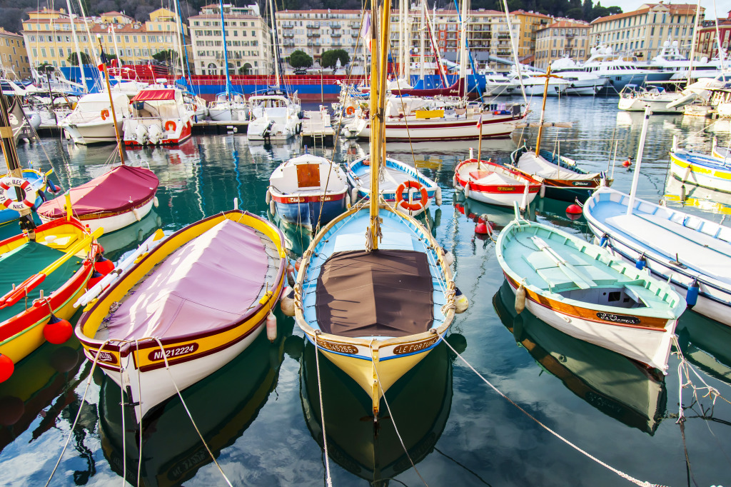 Boats Moored in Nice, France jigsaw puzzle in Great Sightings puzzles on TheJigsawPuzzles.com