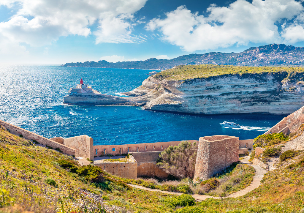 Bonifacio Fortress Ruins, Corsica Island jigsaw puzzle in Great Sightings puzzles on TheJigsawPuzzles.com