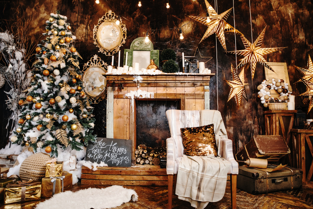 Room with a Christmas Tree jigsaw puzzle in Christmas & New Year puzzles on TheJigsawPuzzles.com