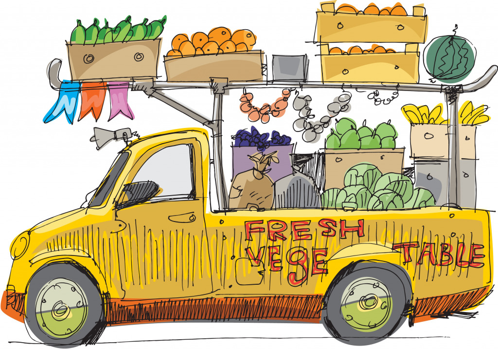Caminhão de Mercado dos Agricultores jigsaw puzzle in Frutas & Vegetais puzzles on TheJigsawPuzzles.com