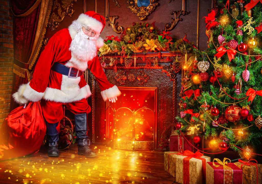 Санта-Клаус пришел jigsaw puzzle in Новый год и Рождество puzzles on TheJigsawPuzzles.com
