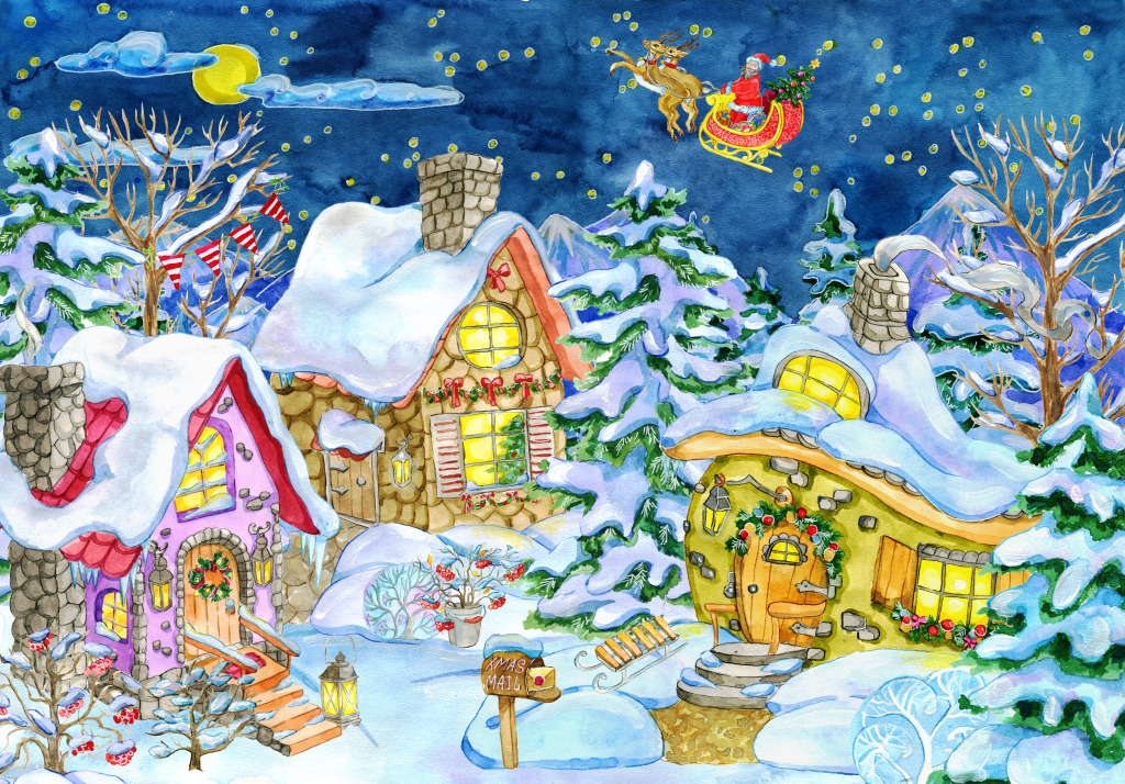 Christmas Village jigsaw puzzle in Christmas & New Year puzzles on TheJigsawPuzzles.com