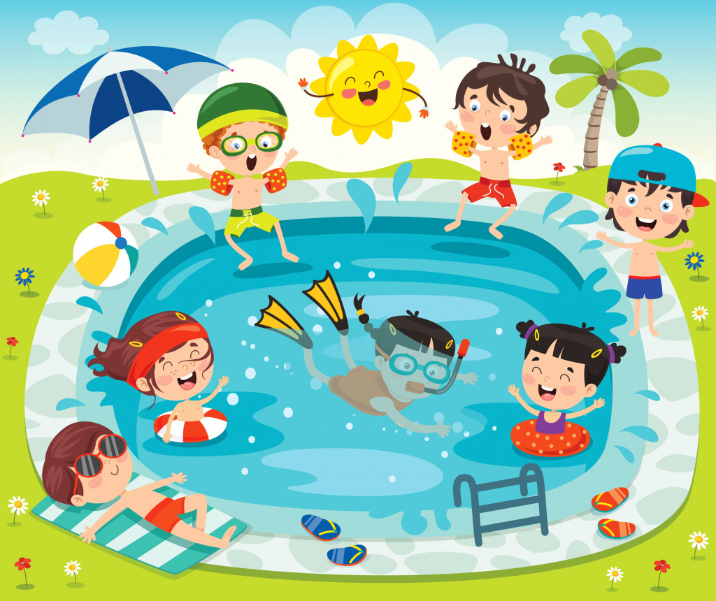 Na Piscina jigsaw puzzle in Infantil puzzles on TheJigsawPuzzles.com