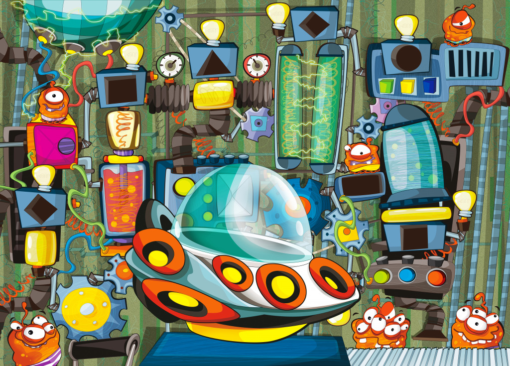 Ufo Repair Shop jigsaw puzzle in Kids Puzzles puzzles on TheJigsawPuzzles.com
