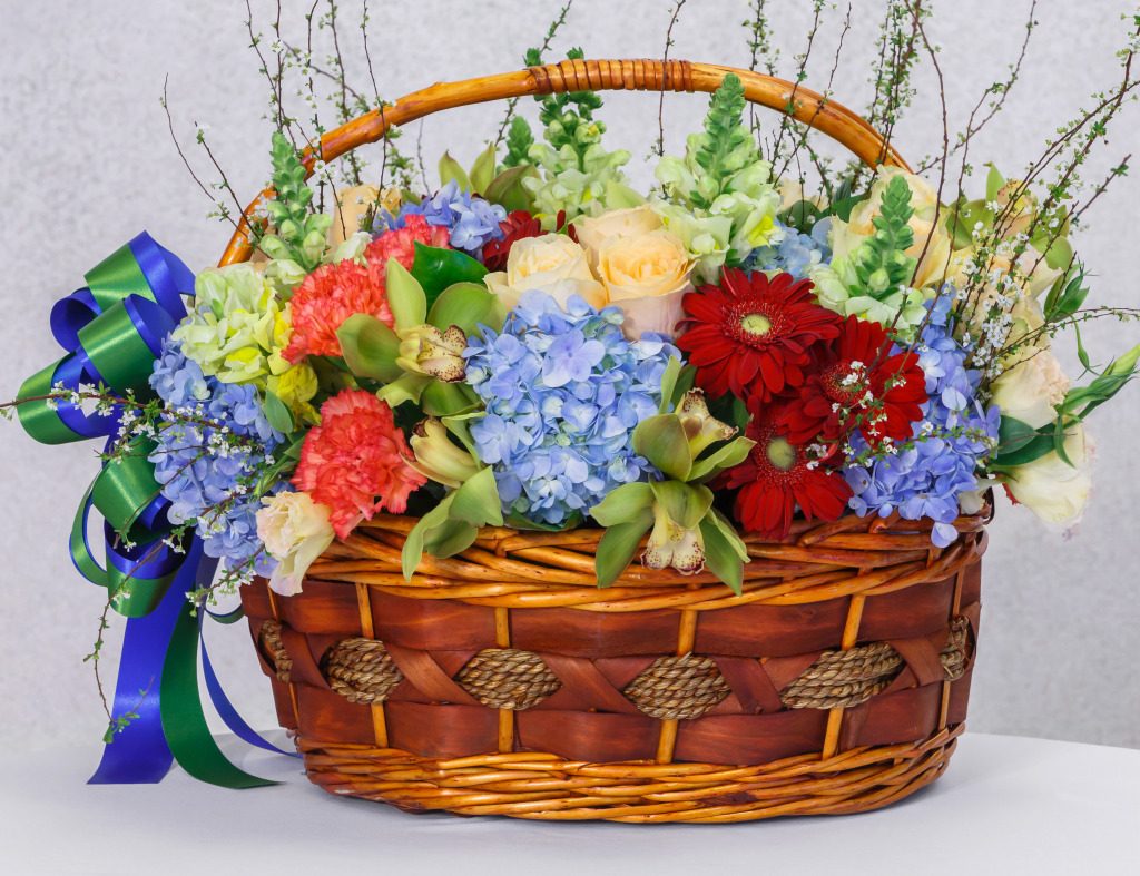 Flower Basket jigsaw puzzle in Flowers puzzles on TheJigsawPuzzles.com