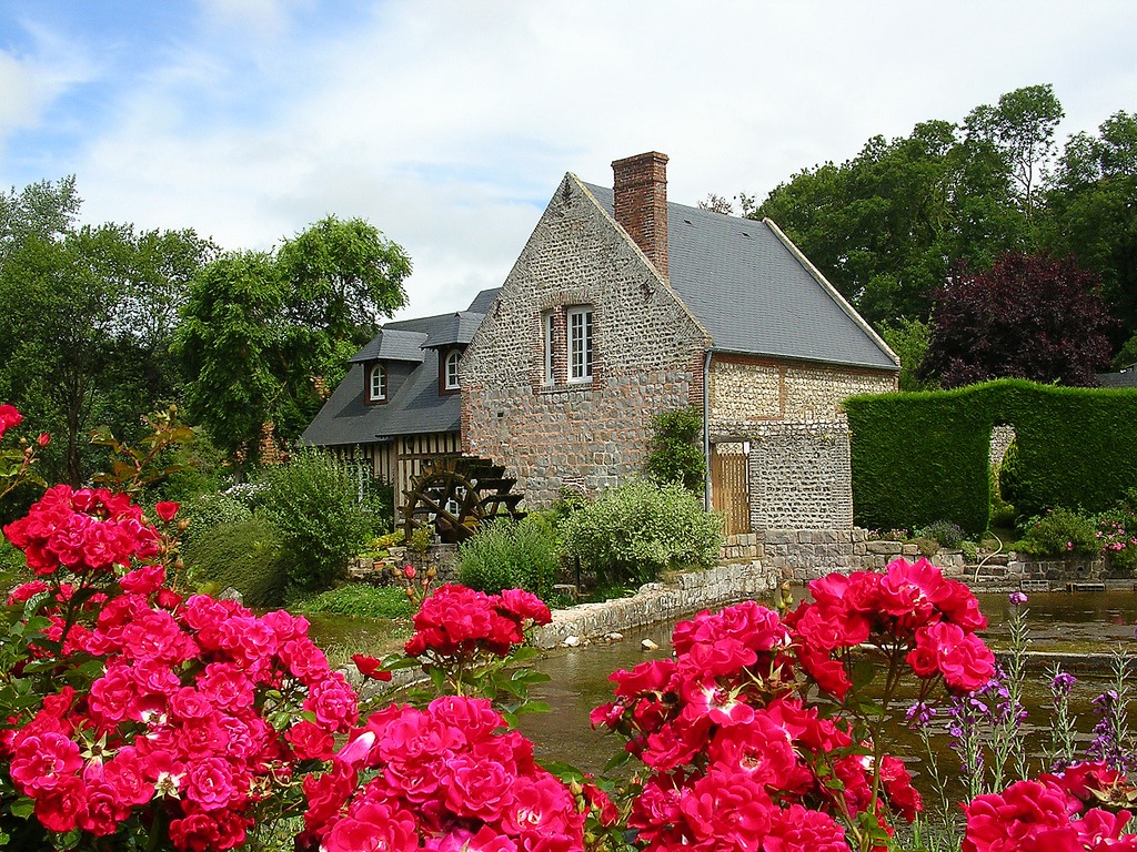 Old Watermill in France jigsaw puzzle in Flowers puzzles on TheJigsawPuzzles.com