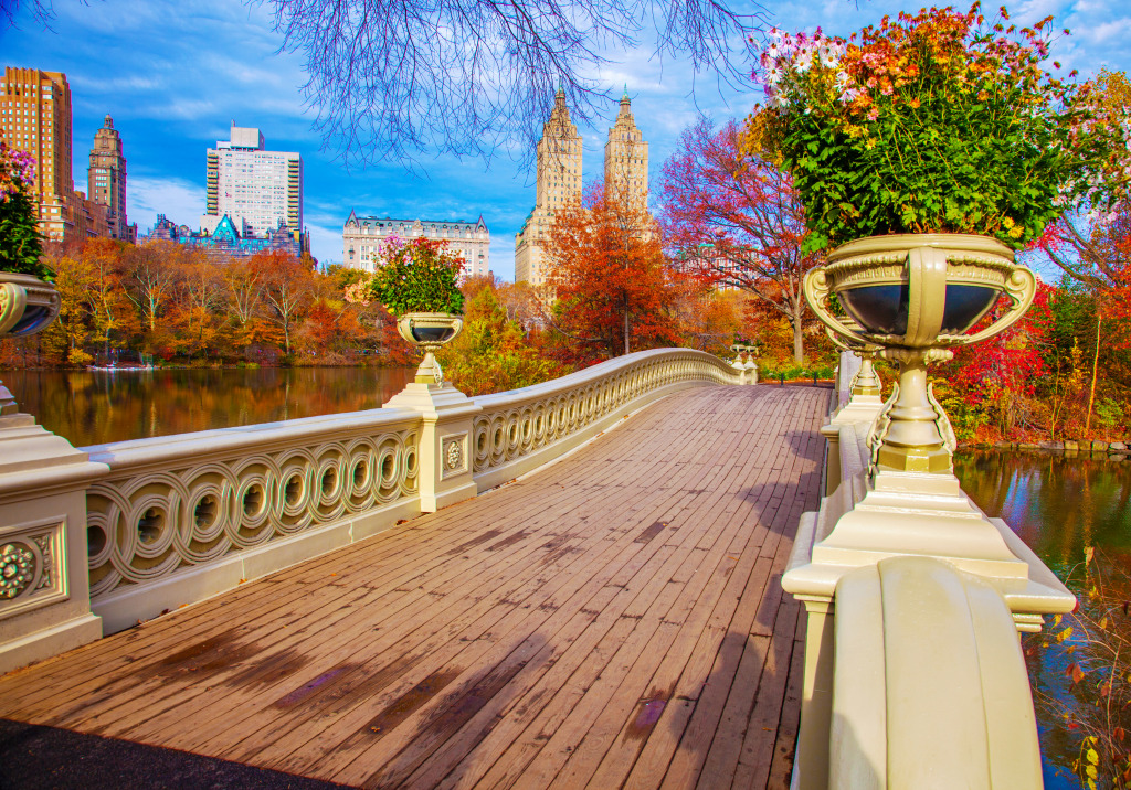 Bow Bridge in Central Park, New York City jigsaw puzzle in Ponts puzzles on TheJigsawPuzzles.com