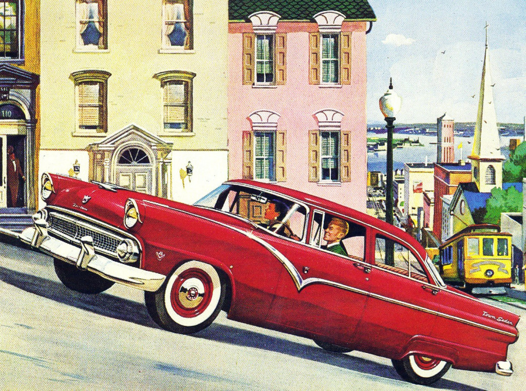 1955 Ford Fairlane Town Sedan jigsaw puzzle in Autos & Motorräder puzzles on TheJigsawPuzzles.com